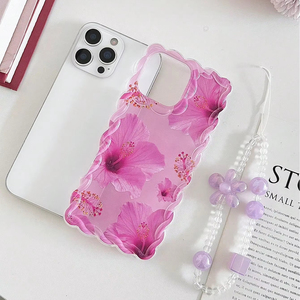 Nuova Cover Trasparente Viola Sfumato con Fiori di Ibisco per <span class=keywords><strong>iPhone</strong></span> 17 16 15 <span class=keywords><strong>14</strong></span> <span class=keywords><strong>Pro</strong></span> <span class=keywords><strong>Max</strong></span>, con Fori Grandi Intrecciati - Product Image 1