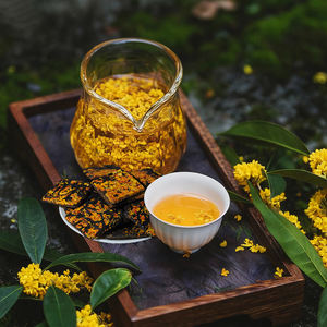 Luxiaoer Gâteau de thé noir chinois au Osmanthus doux, saveur florale agréable, mini gâteau de thé noir - Product Image 4