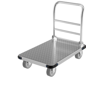 Vierwielig Vouwplatform Push & Pull Truck Verdikte Stalen Plaat Flatbed Trolley Hoge Capaciteit Voor Magazijngoederen Voor Hand - Product Image 3