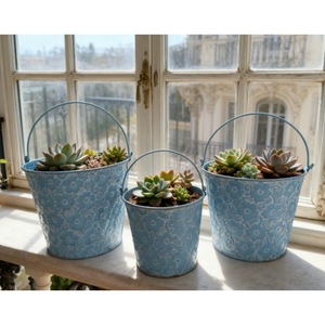 Couvre-<span class=keywords><strong>pot</strong></span> de fleurs en tôle de fer vieilli rétro pour pots de fleurs et jardinières - Product Image 2