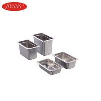 JIWINS SS201 Edelstahl Lebensmittelqualität GN-Behälter 1/9 1/6 2/3 Buffet-Behälter für Catering, Restaurant und Hotel