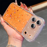 Coque de luxe ondulée avec paillettes dégradées et film de protection d'objectif pour iPhone 18 Pro Max, iPhone 17 Pro Max, iPhone 16 Pro, iPhone 14, iPhone 15