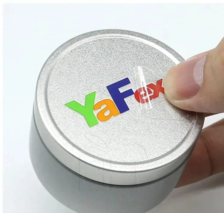 Kalıcı yapıştırıcı su geçirmez özel iş yapımı marka logosu 3D UV transfer etiket çıkartmaları ürünleri ambalaj için