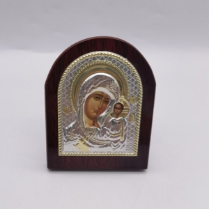 Icona Ortodossa in Tono Dorato di Gesù <span class=keywords><strong>Cristo</strong></span> e Vergine Maria, Placca Religiosa da Parete in Alluminio su Pannello MDF per Casa - Product Image 5