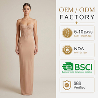 Robe longue moulante sexy d'été OEM pour femme avec corset en dentelle et bretelles fines pour soirée