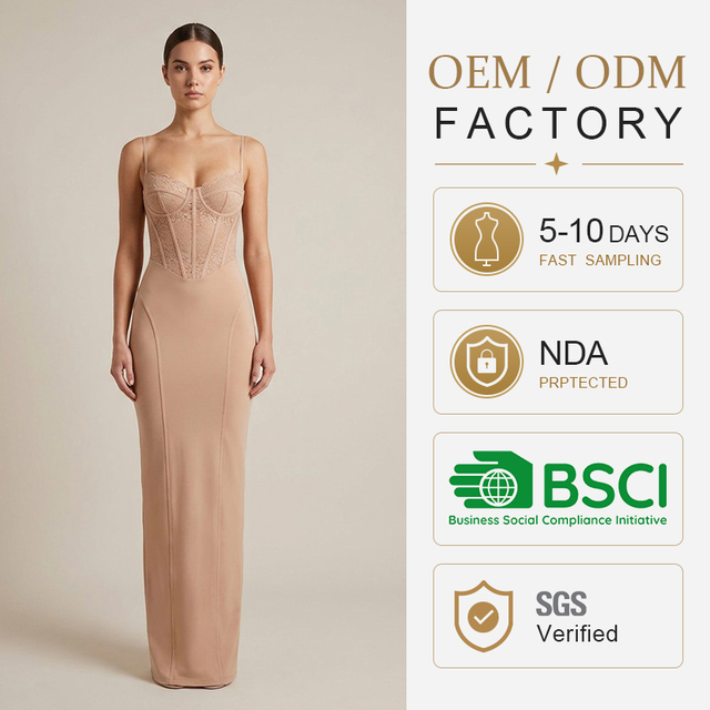 OEM Summer One-Piece Sexy Dress Belly Lace Corset Long Strap Tight Women Body Maxi Bodycon Dress for Party