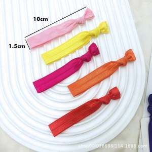 Banda elástica para el cabello personalizada de 3/4 de pulgada, pulsera de tela plegable/pulsera elástica con nudo para atar el cabello - Product Image 3