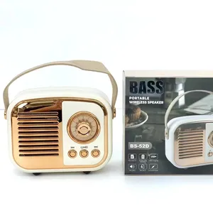Nuevo Retro Vintage BT Mini altavoces inalámbricos Estéreo Portátil FM Radio Bass manos libres llamada Audio activo Hifi música regalo altavoz