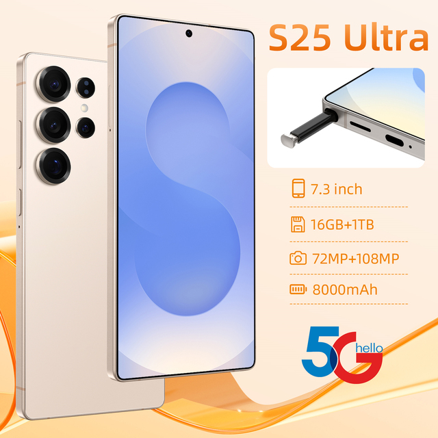 2025 S25ULTRA Ultra 5G Smartphone with Large Memory 4K LED 108MP Camera