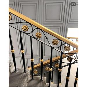 Rampe en acier doux forgé, couleur et taille personnalisées, piliers décoratifs pour escalier intérieur/extérieur - Product Image 3