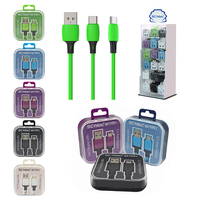 Câble de téléphone portable OEM 2A 3A charge rapide câble USB A à C candy usb avec boîtier en acrylique pour iphone et android