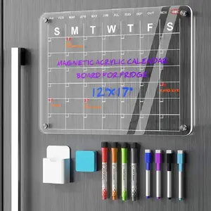 9"x13" Clear Weekly Planner Magnetic Acrylic Board Acrylic Magnetic Dry Erase Board For Fridge Magnet Week Calendar