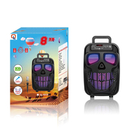 Microphone sans fil portable en plastique avec télécommande USB/XLR/RCA, lumière LED RGB, Bluetooth, TF, FM, AUX, enceinte de fête 10W 8 pouces, karaoké