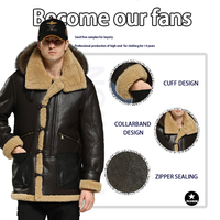 Blouson aviateur B3 en peau de mouton pour homme Manteau aviateur en cuir véritable Style RAF vintage