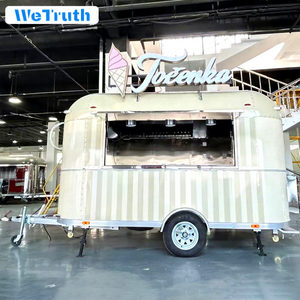 WeTruth, carrito móvil pequeño Retro totalmente equipado para aperitivos, patatas fritas, helado, hecho <span class=keywords><strong>de</strong></span> aluminio duradero, fibra <span class=keywords><strong>de</strong></span> vidrio, almuerzo móvil para coche - Product Image 1