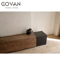 Wabi Sabi Meuble TV à piquet long en bois Meuble TV en bois d'érable de qualité Mobilier d'intérieur
