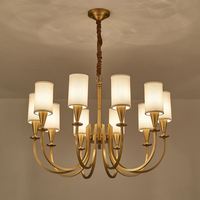 Lustre moderne en cuivre, lampe suspendue en laiton antique, abat-jour en tissu, LED blanc chaud 3500K, garantie 3 ans, dimmable, certifié CE