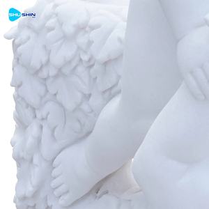 Estatua de Querubín Tallada a Mano en Mármol <span class=keywords><strong>Blanco</strong></span>, Urna con Cabeza de León, Decoración Clásica para Jardín Exterior, Escultura de Fuente de Mármol para Exteriores - Product Image 6