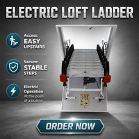 Échelle électrique professionnelle en aluminium pliable, conçue pour une utilisation facile en intérieur, échelle électrique pour grenier