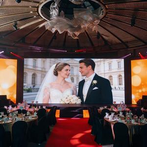 Panel de Pantalla LED RAYBO P3.91mm 500X1000 para Eventos de Boda, <span class=keywords><strong>Alquiler</strong></span> de Equipos para Fiestas, Telones de Fondo para Escenarios de 6M X 4M, Pantallas LED Curvas - Product Image 2