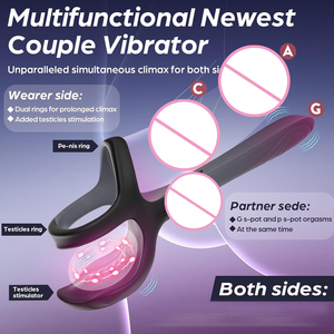 Anello per Pene 3-in-1 con 10 Modalità, 100% Impermeabile, Vibratore Dildo Nero, Plug Anale, Stimolatore Testicolare, Giocattoli Sessuali per Coppie - Product Image 2