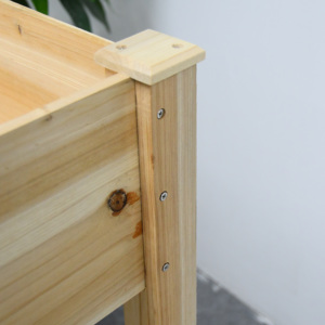 Jardinière de fleurs d'extérieur, banc de travail surélevé en bois, support de boîte à légumes en cèdre, lit de jardin surélevé à 2 niveaux, écologique - Product Image 6