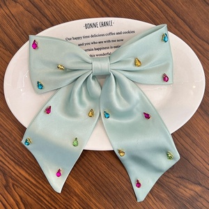 Trendy Elegant Women Hair Accessories Korean Large Back Head Colored Diamond-studded Bow Knot Hair <b>Clips</b> for Girls Hairgrip - Product Image 5