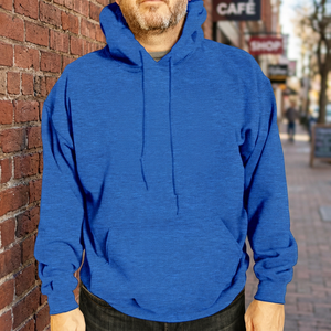Sweat-shirt à capuche bleu royal pour homme, coupe classique, en coton French Terry, pull décontracté avec poche avant, idéal pour l'automne - Product Image 2