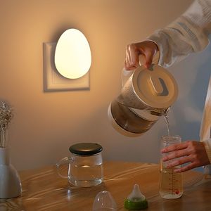 Wholesale LED <b>Light</b> <b>Sensor</b> Night <b>Light</b> Cute Egg Shape <b>Plug</b> <b>In</b> Indoor Decorative Lamp Custom Color Temperature OEM ODM - Product Image 1