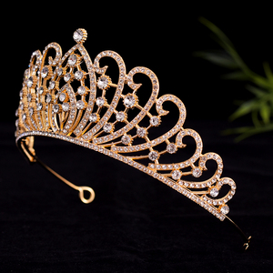 Corona de novia barroca, accesorio para el cabello nupcial chapado en oro para compromiso, aniversario, regalado por la naturaleza - Product Image 3