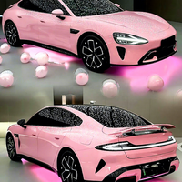 Film adhésif pour voiture Tsukino, rouge aurora, brillant, imperméable, auto-adhésif, film de changement de couleur, anti-rayures, décoration de logo, rouleau