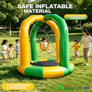Hoogwaardige opblaasbare bungee jump <span class=keywords><strong>trampoline</strong></span> voor volwassenen met duurzaam PVC zeil, buiten, voor één persoon, opblaasbaar kasteel - Product Image 3
