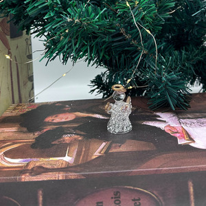Ornements peints à la main <span class=keywords><strong>MRS</strong></span>, figurines d'anges en verre transparent brillant, décoration de table de Noël pour la maison - Product Image 6
