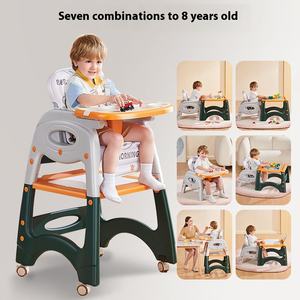 Chaise de salle à manger polyvalente pour enfants Table en plastique multifonctionnelle mobile pour la croissance des enfants Chaise pour bébé pour la garderie à domicile - Product Image 3