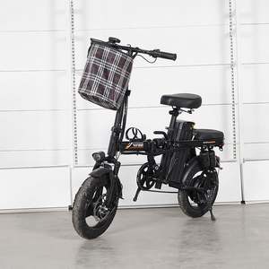 Amerikaans magazijn 8 inch mini opvouwbare elektrische fiets 25 km/u lange actieradius 30-50 mijl <span class=keywords><strong>2</strong></span>-persoons voormand trapondersteuning lithium batterij <span class=keywords><strong>3</strong></span> versnellingen - Product Image 3