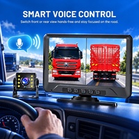 Caméra de tableau de bord pour camion 7 pouces 2CH avec écran partagé, double objectif 1080P, moniteur DVR, vision nocturne, caméra de recul pour véhicule lourd 12 à 24V
