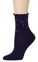 Chaussettes en coton pour femmes, mode féminine, ornées de strass et de paillettes