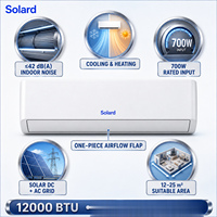 AC Hybrid Tenaga Surya 12000 BTU AC DC Inverter PV Direct Drive Wall Split Pendingin Pemanas DC 80-380V 110-240V Rumah Tangga