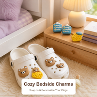 Ensemble de breloques pour chaussures en PVC colorées et adorables, appliques, chaînes, boutons, boucles, fleurs - Accessoires détachables personnalisés pour enfants et adultes