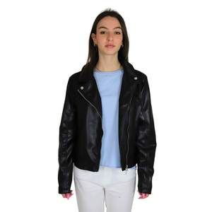 เสื้อแจ็คเก็ตหนังสีดำ Donna Giubotto รุ่น DKE8400 แฟชั่นเสื้อคลุมผู้หญิง - Product Image 1