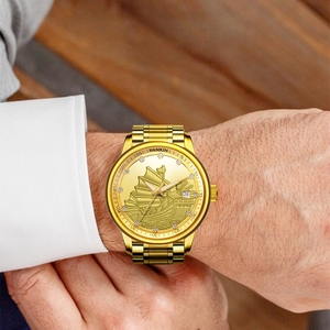 Elegante Reloj de Negocios Mecánico Automático para Hombre de Acero Inoxidable Dorado de Lujo de 40 mm con Logotipo Personalizado OEM, Resistente al Agua 3ATM - Product Image 3