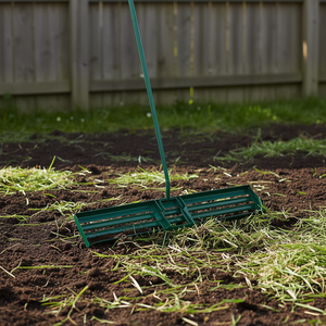 Râteau de nivellement de pelouse robuste de 46 pouces avec dents en acier, outil de nivellement du sol de jardin - Product Image 2
