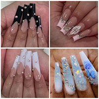 12 Grilles de Paillettes Multicolores pour Nail Art, Strass et Clous 3D Scintillants pour Manucure DIY