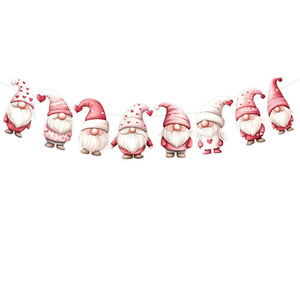 <b>Christmas</b> Gnomes Banner Paper Decorations For Holiday Party Decor - Product Image 1