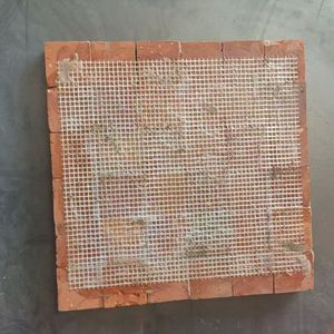 Carreaux de mosaïque en placage de brique d'argile rouge rétro 3D de luxe moderne pour panneaux de revêtement en pierre de mur avec puces carrées - Product Image 6