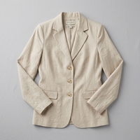 Blazer en lin lyocell durable personnalisé pour femme, veste de costume tissée unie, vente en gros, sur mesure, minimaliste, boutonnée, anti-rétrécissement, simple boutonnage