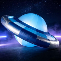 Modèle de vaisseau spatial UFO gonflable géant personnalisé avec LED pour fête sur le thème de l'espace et décoration d'exposition