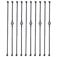 Balustre de pont en fer forgé noir satiné élégant moderne Type de garde-corps en verre pour escaliers