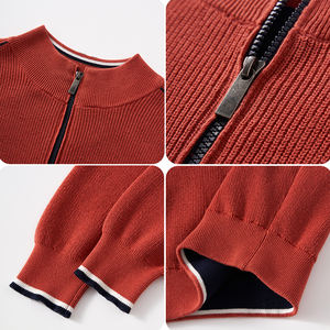 Plain Knitted Jacquard <b>Jumper</b> Manufacturer Customized Pullover Casual Quarter Zip Autumn 100% Cotton Men's Sweater - Product Image 4