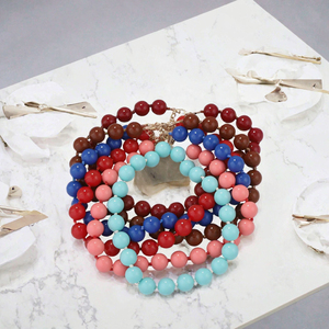 Collier coloré à plusieurs rangs avec perles, fait main, rond, décontracté, pour femme, accessoire de fête - Product Image 3